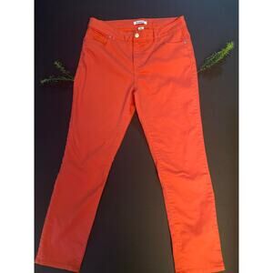 d.jeans Women’s Coral-Orange Straight-Leg Pants – Size 14